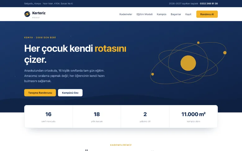 Kerteriz Koleji — Eğitim